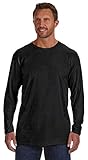 Hanes Men's Long Sleeve Nano Cotton Premium T-Shirt (Pack of 2), Black, 3X-Large