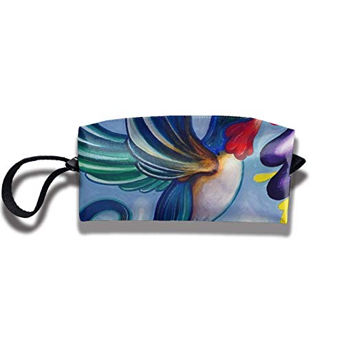 Reise Make-up Tasche 2,5x3,5x9 in Garten Blumenfest Dekorative Bunte Frühling Sommer Kolibri Make-up Tasche Bleistift Fall Reise Kosmetikbeutel Toilettenartikel Organizer Fall Geschenk für Frauen