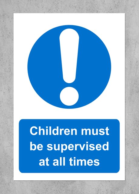 Children must be supervised at all times safety sign - 3mm Aluminium sign (200mm x 150mm)