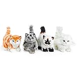 THE QUEEN'S TREASURES 18 Inch Doll Pet Accessories, Set of 4 Realistic Kitty Cat Pet Collection, Compatible for Play with American Girl Dolls