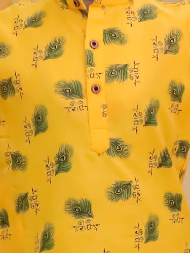 Image of AJ DEZINES Boys Cotton Full Sleeve Letter Printed Kurta Pajama Set for Kids - Ethnic wear | Special Occasion & Traditional Outfit |Boys Kurta Set - Regular Fit