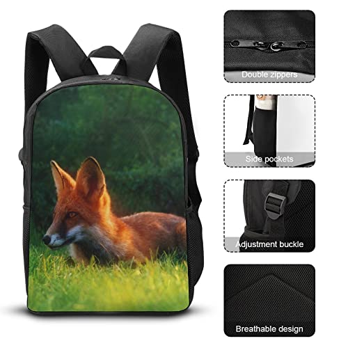 Sac à dos scolaire enfants Fox Classic 17 pouces imprimé 3D - 7