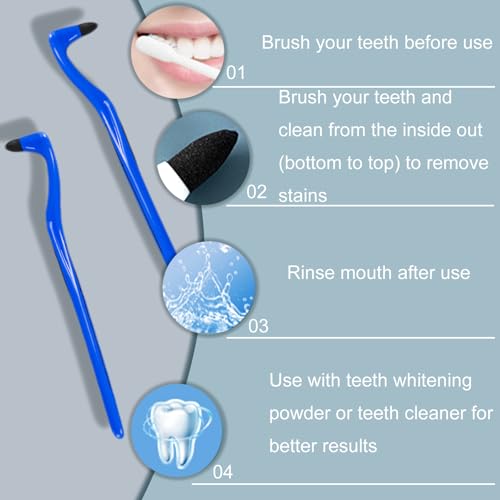 Image of 3Pcs Teeth Stain Remover,Tooth Stain Eraser,Tartar Eraser Polisher,Dental Plaque Tool,Eraser for Coffee Stain Teeth Whitening Cleaning Polishing Kit (Blue)