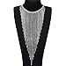 Hicarer Tassel Necklace Rhinestones Jewelry Set for Women Necklace Earrings Wedding(Sliver)