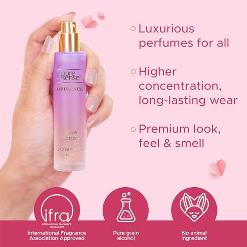 PureSense Opulence Perfume Gift Set (Hearts + Sweet + Passion + Love) | Birthday Gifts | Long Lasting Luxury Perfume Travel Combo Pack 25x4ml | for Women, Wife, Girlfriend, Sister - Image 5
