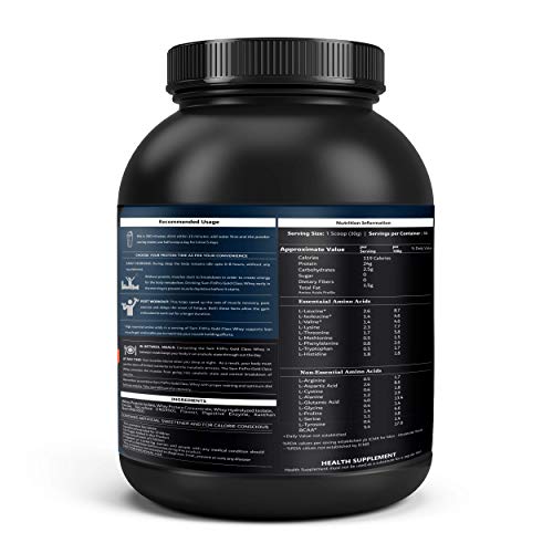 Image of SamFit Pro Gold Class Whey Protein | Chocolate | 2 Kilogram | 24 Gram Protein per Scoop | USA Made Whey| 0g Trans Fat | Keto Friendly Protein Powder, For Fat loss and Maintaining Lean Muscles|