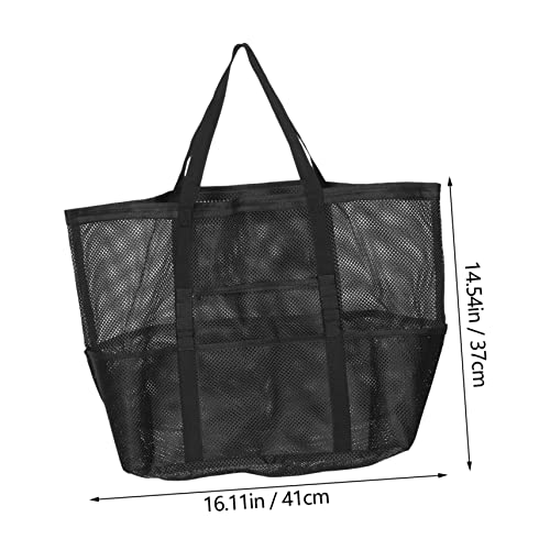 Homoyoyo Large Mesh Beach Bag with Zipper Pocket Stylish Swim Tote for Women for Gym and Outdoor Activities for Storing Swim Gear and Sand Toys2