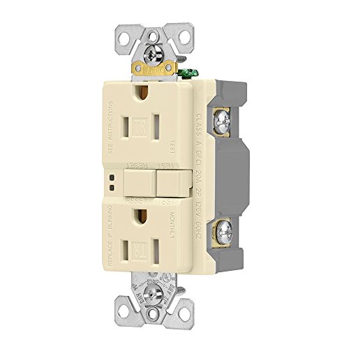 Eaton GFCI Self-Test 15A -125V Tamper Resistant Duplex Receptacle (3-Pack), Almond