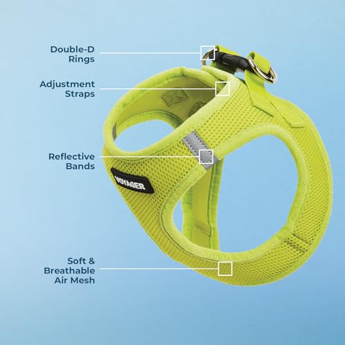 Image of Voyager Step-in Air Dog Harness - All Weather Mesh Step in Vest Harness for Small and Medium Dogs by Best Pet Supplies - Lime Green (Matching Trim), XXXS