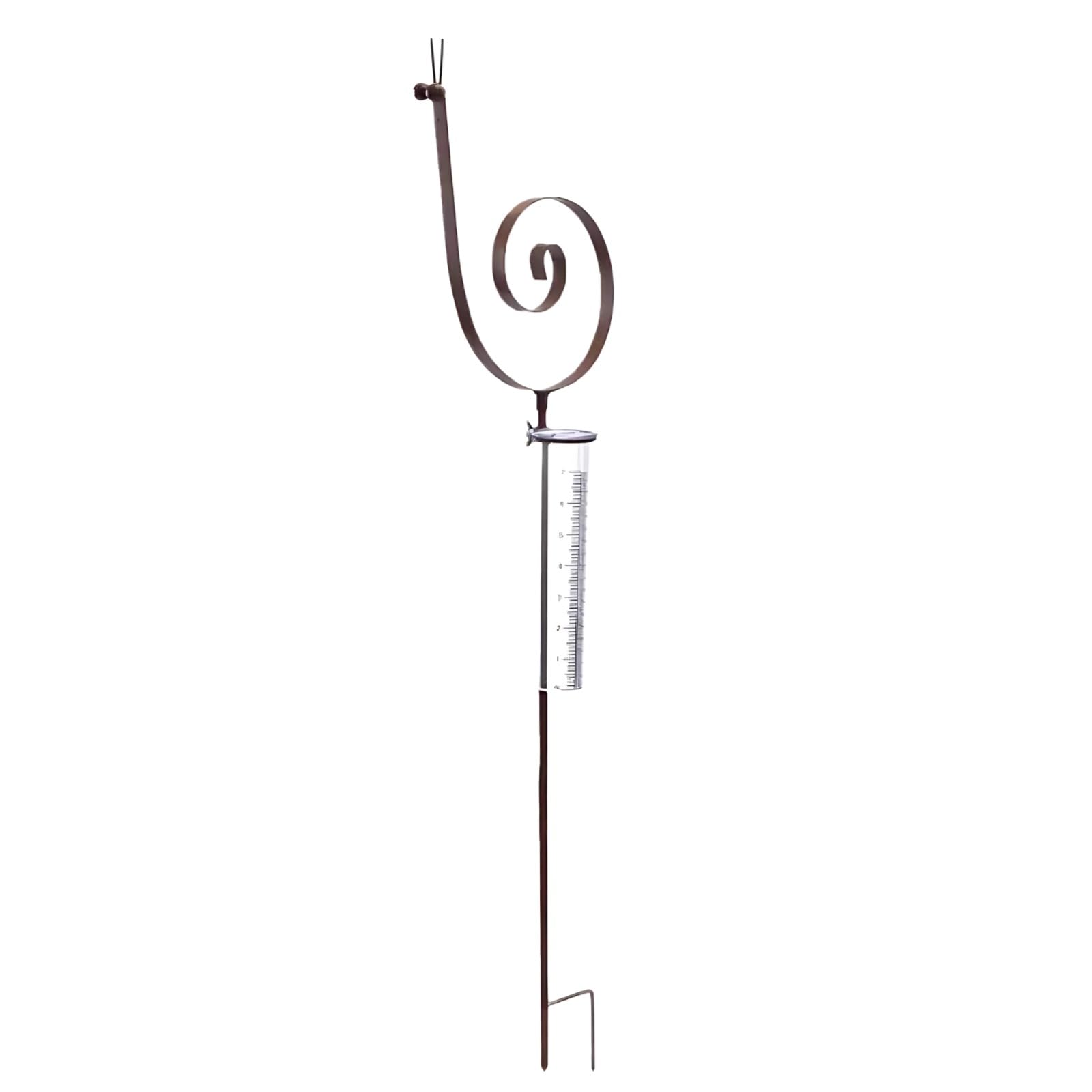 Generisch Regenmesser für den Außenbereich, Metalldesign in Schneckenform, Schwarze gut lesbare Skala, 35 in/89 cm Gartenfigur, Eisen mit Kunststoffrohr, dekorative Gartenskulptur für Hof und Garten