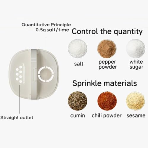 Image of SKYTONE Salt and Pepper Shakers 1 Pcs, Precise Quantitative Salt Shaker with Clear Glass - 0.5g Salt per Press, Salt and Pepper Set for Cooking Table Camping RV Outdoor BBQ (4, 2 in 1 Dispenser)