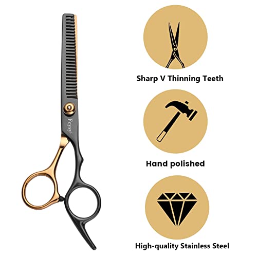 Fcysy Professional Thinning Scissors - Hairdressing Texturizing Shears for Layering Blending and Barber Haircut Set including Comb - Image 3