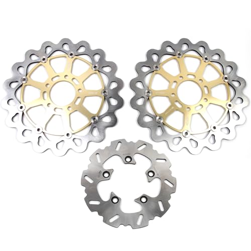 Rotors de frein Suzuki TL1000S en acier inoxydable haute performance avec moyeu alu doré