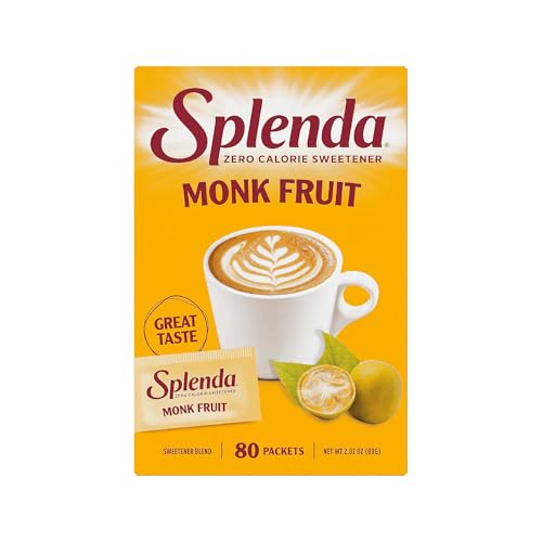 Image of SPLENDA Monk Fruit Zero Calorie Plant Based Sweetener, No Erythritol, Keto Sugar Substitute (80 Count)