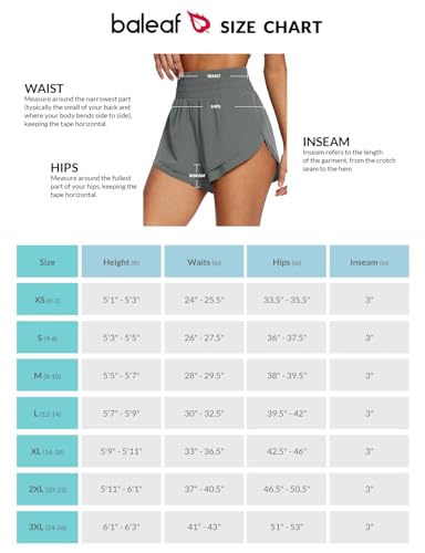 BALEAF Short feminino de treino de 7,6 cm de cintura alta com forro esportivo leve secagem rápida, C