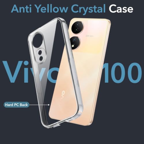 Image of Jkobi Lifetime Anti-Yellow Clear Back Case Cover for Vivo Y100 (Sleek Hard Crystal | Shockproof and Camera Protection)