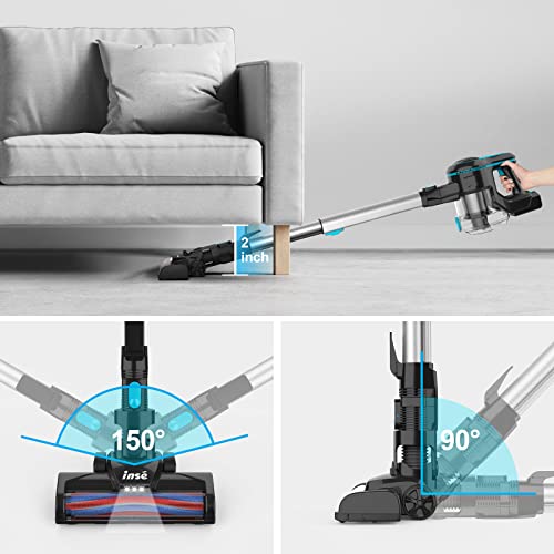 Inse N5S Royal Cordless Vacuum + Roller Brush, 6-In-1 Rechargeable Stick Vacuum With 2200 M-A-H Battery, Powerful Lightweight Vacuum Cleaner, Up To 45 Mins Runtime, For Home Hard Floor Carpet Pet Hair #TOP4