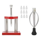 Material: Legierter Stahl Fhdpeebu Rote Uhr Werkzeug Hand Kolben Abzieher Entferner Hand Set Monteur Massivem Stahl Uhr Reparatur Werkzeug Kit Mit 10 Kunststoff Stirbt