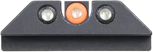 Night Fision Tritium - Juego de visión nocturna compatible con Glock 48, anillo delantero naranja, anillos traseros negros con muesca en U