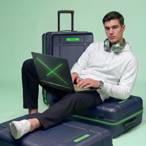 Image of SNITCH Blink 3Pc Set Blue Polycarbonate Hard Travel Suitcase - Suitcase for Travel Set of 3 & Luggage with 8 Wheels, Premium Lock, Wet & Dry Pouch & Free Shoe Bag