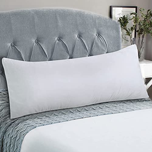 Waterproof Body Pillow Cover Body Pillow Size Protectors Zippered Pillow Cases Pillow Covers 21 x 55 Soft & Breathable Pillow Encasement White