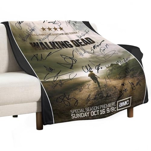 YSGRINNM The Walking Dead, Poster-Decke, weiches Flanell, Einzeldecke, Überwurf, Wohnzimmer, Sofa, warme Decke, Familie für Zimmer, Büro, 80 x 100 cm