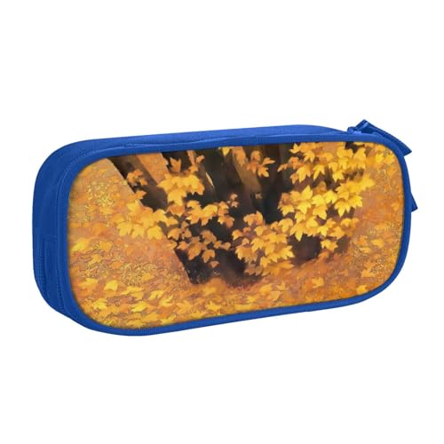 東山魁夷 風景ペンケース 筆箱 文具ケース おしゃれ 筆袋 鉛筆ケース 鉛筆のサック 中高校生 軽量 収納バッグ 学生 子供 誕生日 入学ギフト 大容量 ダブルレイヤーBlue