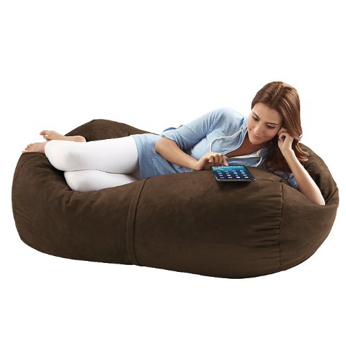 Jaxx Sofa Saxx Bean Bag Lounger, 4-Feet, Chocolate Microsuede - //coolthings.us