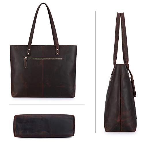 Bolso Tote de Cuero Vintage para Mujer Grande de Trabajo miniatura 6