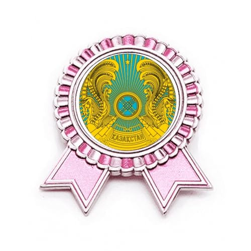 Broche Kazakhstan emblème national rose en métal M pour customisation