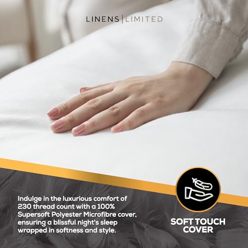 Linens Limited Super King Duvet 7.5 Tog, Made in the UK, Feels Like Down, Luxurious Quilt, Soft and Comfy, Ultra-Fine Siliconised Hollowfibre, Machine Washable (White)
