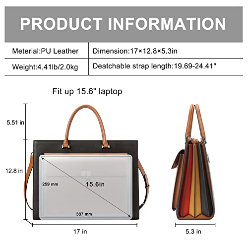 CLUCI Briefcase for Women Vegan Leather 15.6 Inch Laptop Bag Large Pocket Business Ladies Shoulder Bag4