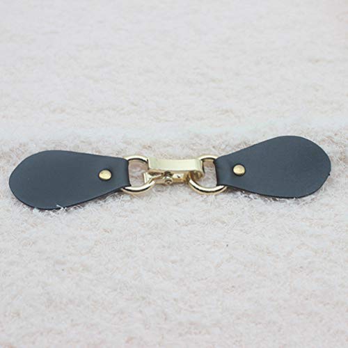 Healifty 4pcs Leather Tab Closure Clip Holder Buckle Clasp Pin for Poncho Cape Cardigan Wrap Shawl Accessories Golden and Black