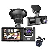 Dashcam Auto Telecamera per auto Fronte Retro Full HD DVR CarVideo Camera 1080P Full HD Videocamera Auto Dashcam Grandangolo 170° WRD con Schermo 2 pollici Visione Notturna Rilevazione del Movimento