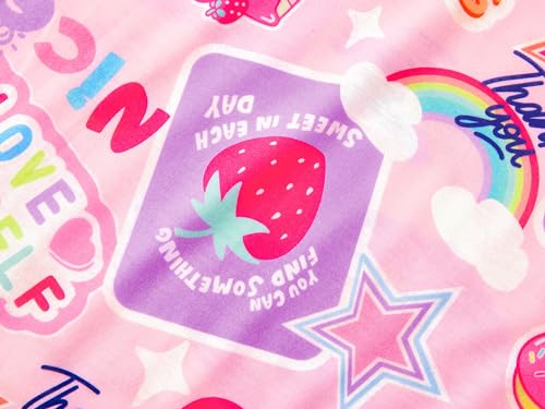 Image of Beezizac Girls Pajamas Cute Print Short /Long Sleeve Pants Set Size 6-18 | Soft Stretch Poly Blend, Comfy Crewneck, Elastic Waist Pants, Everyday & Holiday Sleepwear for Big Girls, Tweens & Teens