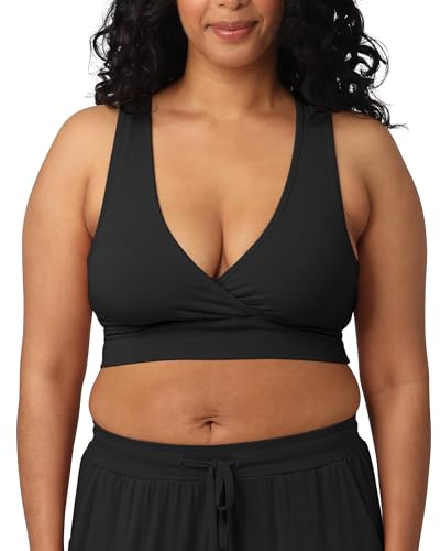 Image of Kindred Bravely French Terry Nursing Bra for Breastfeeding and Sleep, Racerback Crossover, Soft and Stretchy Maternity Bra