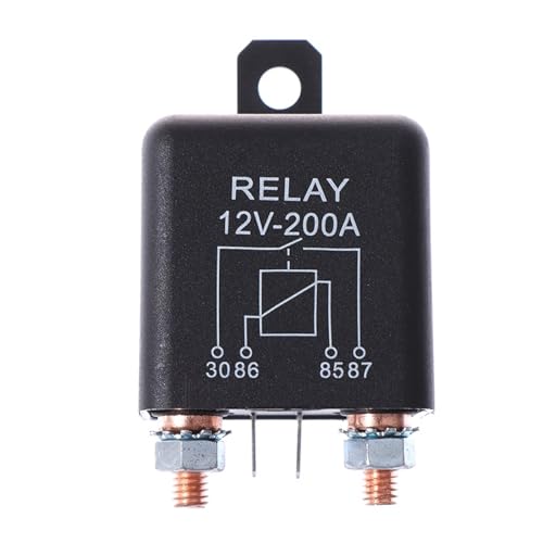 Heavy Duty 12V 200A Relay, 4-Pin Split Charge Winch Relay for Automotive and Marine, 3.15 x 1.65 x 1.65 inches