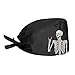 JEOCODY Skeleton Print Working Shower Cap Fashional Hat with Sweatband for Women/Men
