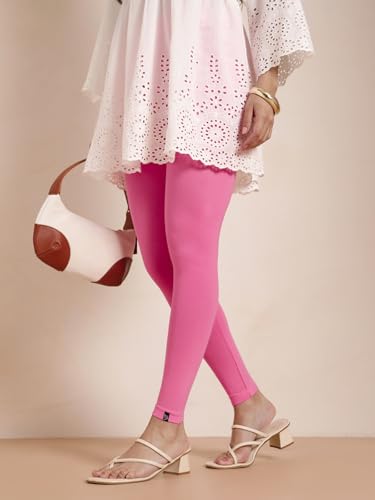 Image of TWIN BIRDS Super Stretchable Cotton Elasthane Fabric Ankle Length Leggings for Women