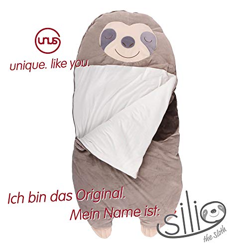 UNUS Faultier Schlafsack für Kinder, Kuscheldecke für Mädchen und Jungen, Kinderschlafsack, groß, 160x80cm - Image 5