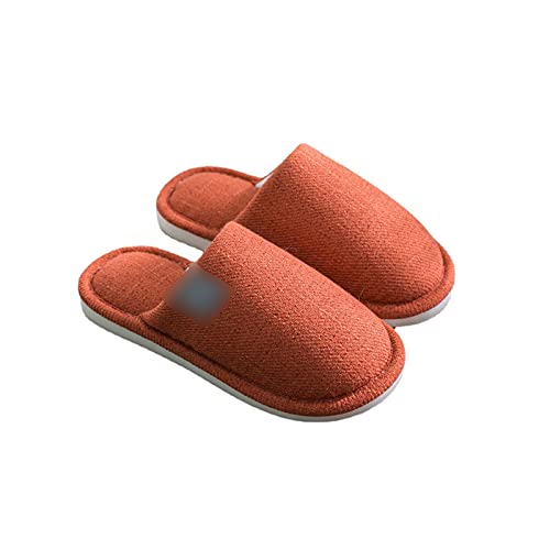 Pantoufles en lin et coton doux d'hiver style Baotou de maison