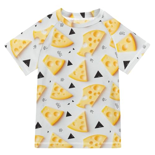 KLL Boy Bathing Suit Short Sleeve Girls Rash Guard 4T Cheese White