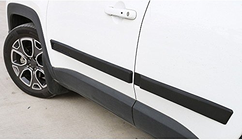 FMtoppeak ABS Body Side Moulding Door Cover Trim Kit Molding Protector Car Styling Mouldings for Jeep Renegade 2015-2018 Black
