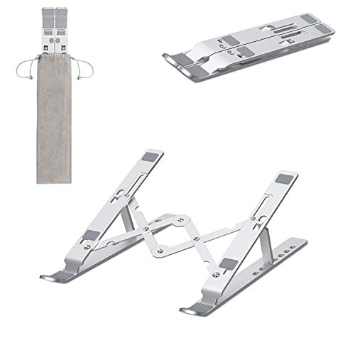 Wtxzaqkk Laptop-Ständer, Laptop-Erhöhung, Computer-Ständer, tragbar, Aluminium, verstellbar, für Laptop-Schreibtisch, Zubehör, Laptop-Tisch, MacBook-Ständer, Laptop-Tisch, Bett, 10-15,6 Zoll Cover