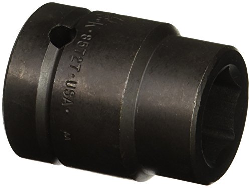 SK Hand Tool 85727 1-Inch Drive Standard Impact Socket, 27mm