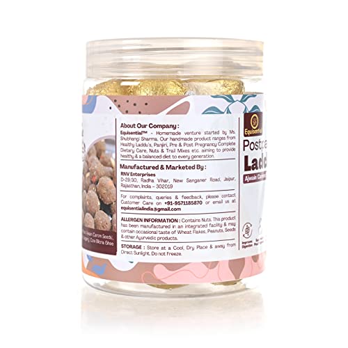 Postpartum Healthy Ajwain (Carom Seeds) Laddoos | After Delivery Food For Mother | Post Natal Diet Laddoos | Gond and Dry Fruit Mix Pure Cow Bilona Ghee Fresh Ajwain Ladoo | In Jaggery | 650GM |