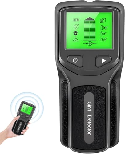 Scanner de Parede, Detector de Metais 5 em 1 com Varredor de Parede, Rastreador de Profundidade, Detector de Parede, Adequado para Inspeção de Madeira, Metal e Cabos CA