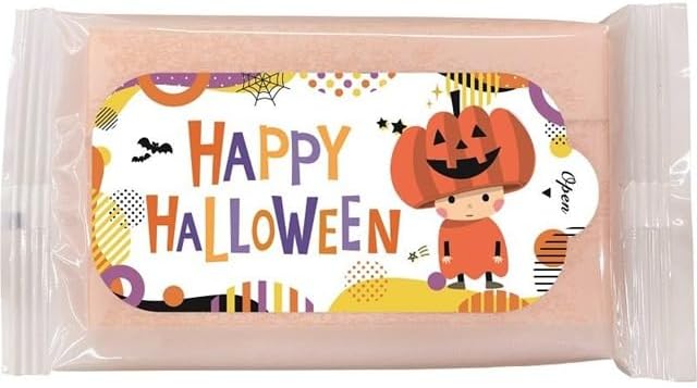 【100個セット】ハロウィンカラーウェットティッシュ 8 枚入 ハロウィン パーティ イベント 催事 企画 ディスプレイ 抽選会 販