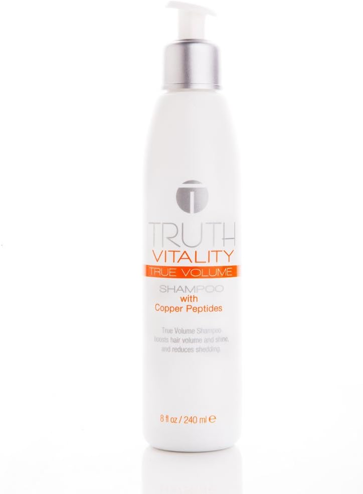 Truth Vitality True Volume Shampoo with Copper Peptides | Combat Thinning Hair and Restore Volume, Shine, and Strength | Gentle and No Sulfates, Silicone or Parabens | Safe for All Hair Types | 8oz