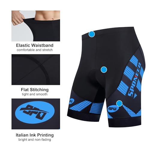 sponeed Men's Cycling Shorts Padded Bicycle Riding Pants Bike Biking Clothes Cycle Wear Tights